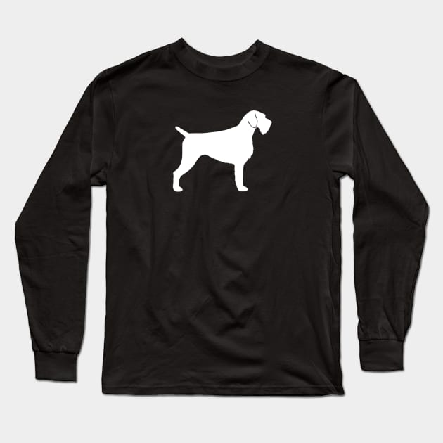 German Wirehaired Pointer Silhouette Long Sleeve T-Shirt by Coffee Squirrel